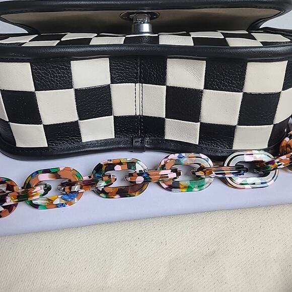 NWT Coach Coachtopia Wavy Dinky Bag In Checkerboard Upcrafted Leather Checker - Picture 5 of 8